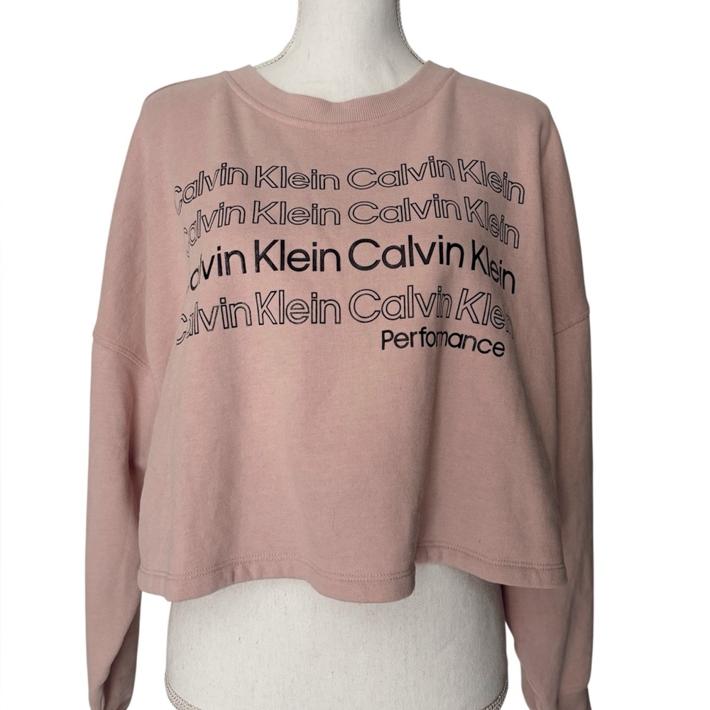 calvin klein mauve pink cropped sweatshirt